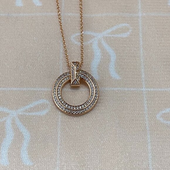 Tiffany & Co. Jewelry - Tiffany & Co. Classic 18k Double-Band Necklace With Full Diamonds
